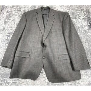 Ralph Lauren Men 56R 2XL Blazer Glen Plaid Grey Preppy Old Money Wool Sport Coat